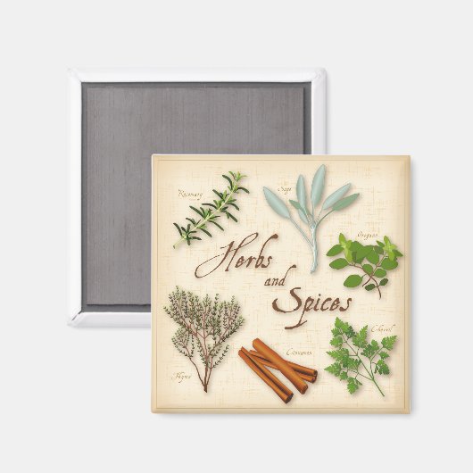 Kruiden en specerijen Magnet (Voorkant / Achterkant)