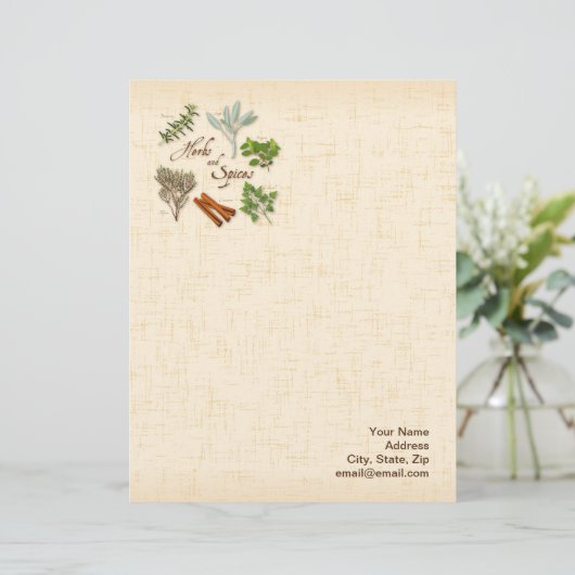 Kruiden en specerijen — Papier Gepersonaliseerd Briefhoofd (Staand voorkant)