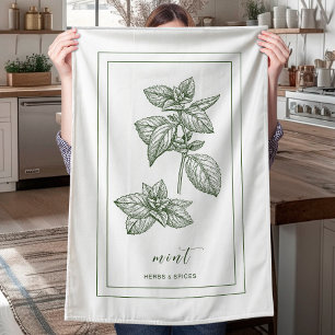 Kruiden en specerijen Plant Mint Groene Keukenhand Theedoek