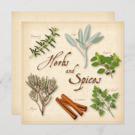 Kruiden en specerijen — Platkaart (Voorkant / Achterkant)