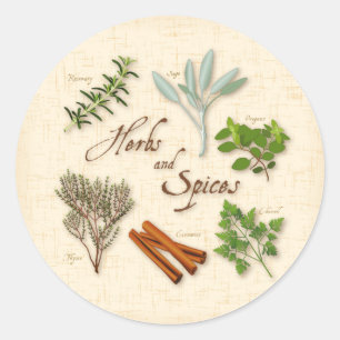 Kruiden en specerijen Rondsticker Ronde Sticker