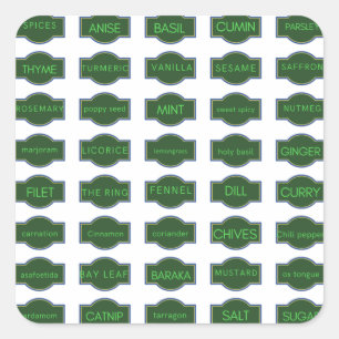 Kruiden en specerijen vierkante sticker