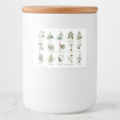 Kruiden en specerijen voedselcontainer etiket (Voorkant)