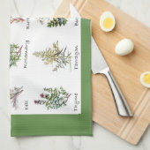 Kruiden en specerijen, volledige kleurenillustrati theedoek (Quarter Fold)