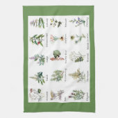 Kruiden en specerijen, volledige kleurenillustrati theedoek (Verticaal)