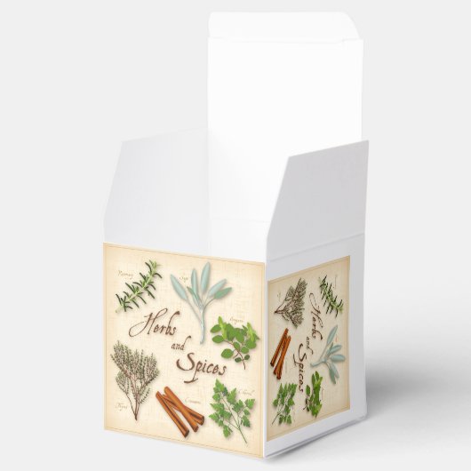 Kruiden en specerijen voor fornuizen bedankdoosjes (Geopend)