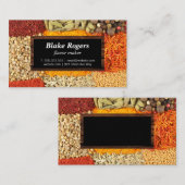 Kruiden en specerijen | Zwart / Hout Lijst Visitek Visitekaartje (Voorkant / Achterkant)