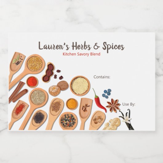 kruiden- en specerijlabels voedselcontainer etiket (Enkel label)