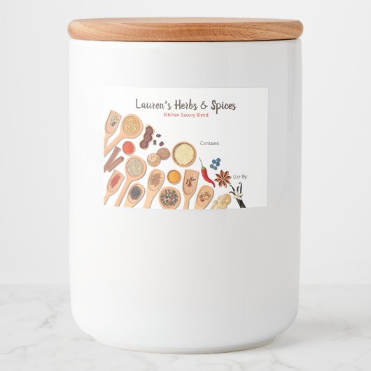kruiden- en specerijlabels voedselcontainer etiket (Voorkant)