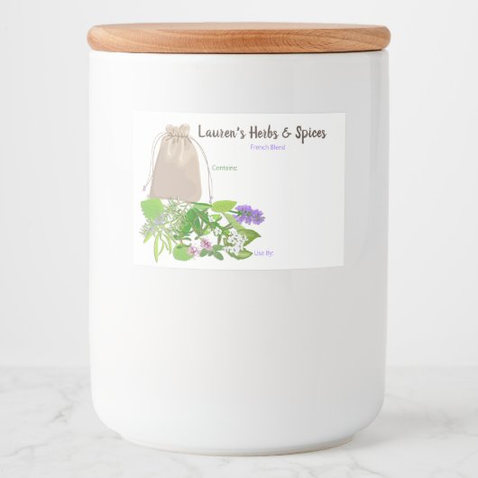 kruiden- en specerijlabels voedselcontainer etiket (Voorkant)