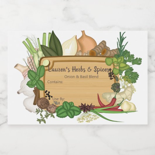 kruiden- en specerijlabels voedselcontainer etiket (Enkel label)