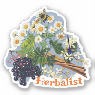 Kruiden Feverfew Bloemen Vlierbes vorm Sticker