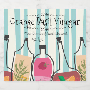 Kruiden fruit gearomatiseerde azijn home conserven likeurfles etiket