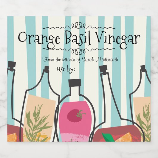 Kruiden fruit gearomatiseerde azijn home conserven likeurfles etiket (Enkel label)