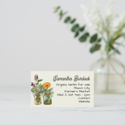 Kruiden Herbalist Natuur Visitekaartje (Staand voorkant)