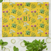 Kruiden in Bijen Gouden Geel Theedoek (Gevouwen)