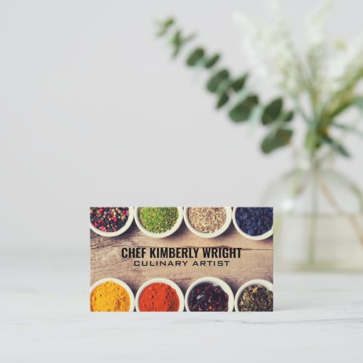 Kruiden in Ramekins Visitekaartje (Staand voorkant)