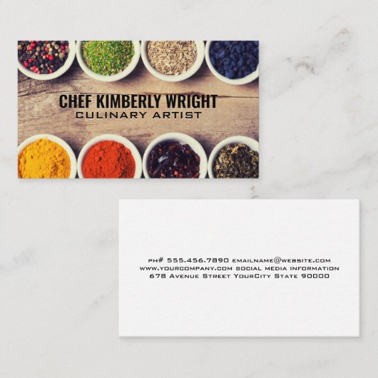 Kruiden in Ramekins Visitekaartje (Voorkant / Achterkant)