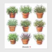Kruiden in Terracotta Pots Stickers (Vel)