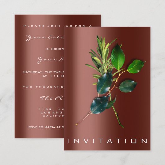 Kruiden Italiaans Chef Eten Duurzaamheid BROWN Kaart (Voorkant / Achterkant)