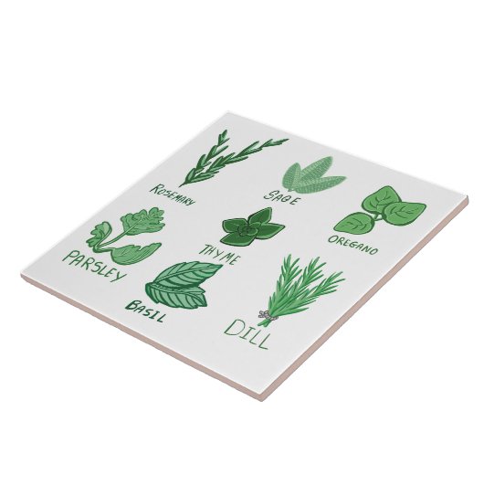 Kruiden Keramische Tegel Tegeltje (Zijkant)