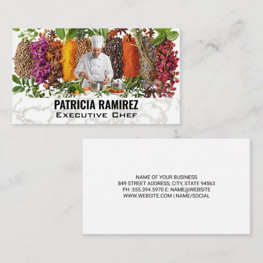 Kruiden kruiden | chef-kok visitekaartje (Voorkant / Achterkant)