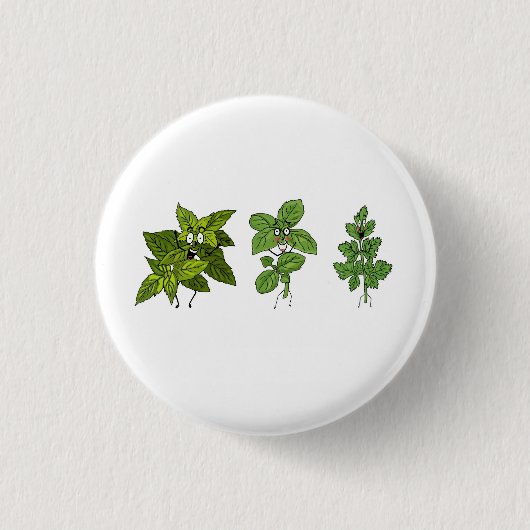 Kruiden, kruidenthema ronde button 3,2 cm (Voorkant)