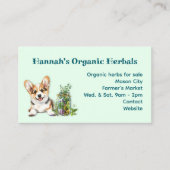 Kruiden Kruidkundige Healing Botanicals Corgi Visitekaartje (Voorkant)