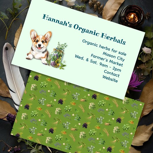 Kruiden Kruidkundige Healing Botanicals Corgi Visitekaartje
