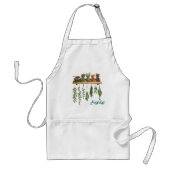 Kruiden Kruidkundige Witte Bib Schort Pockets (Voorkant)