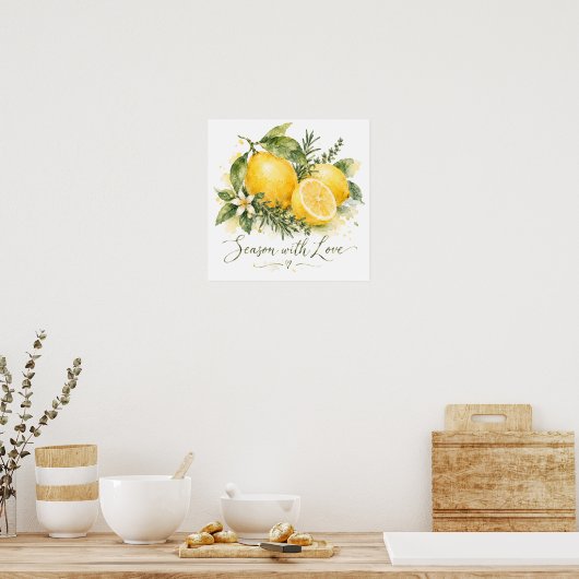Kruiden met Liefde Poster (Keuken)