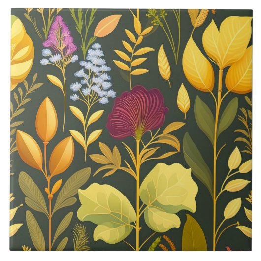 Kruiden Ontwerp Keramische Tegel Tegeltje (Voorkant)