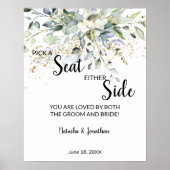 Kruiden Pick a Seat Either Side Trouwbord Poster (Voorkant)