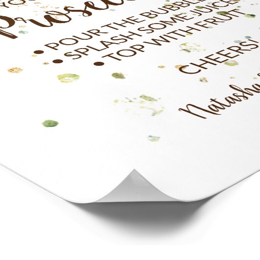 Kruiden Pimp your Prosecco Bruidsfeest Bord Poster (Hoek)