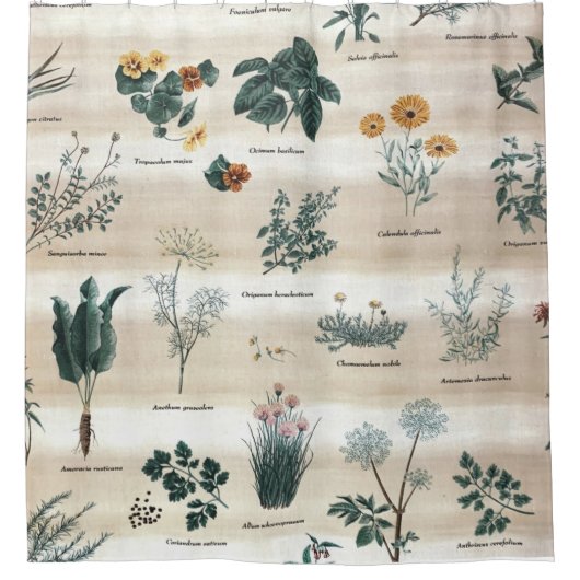 Kruiden Planten Flowers Douchegordijn (Voorkant)