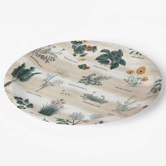 Kruiden Planten Flowers Papieren Bordje (Gekanteld)