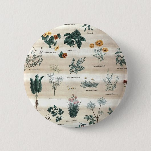 Kruiden Planten Flowers Ronde Button 5,7 Cm (Voorkant)