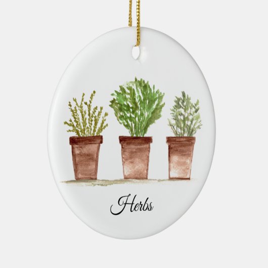 Kruiden sage rosemary thyme greenery Rustige Plant Keramisch Ornament (Rechts)
