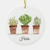 Kruiden sage rosemary thyme greenery Rustige Plant Keramisch Ornament (Voorkant)