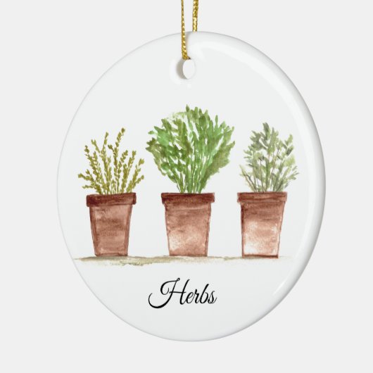 Kruiden sage rosemary thyme greenery Rustige Plant Keramisch Ornament (Links)