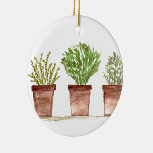 Kruiden sage rozemarijn tijm botanische planten keramisch ornament (Rechts)