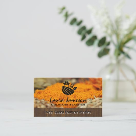 Kruiden & specerijen Boeren Markt Visitekaartje (Staand voorkant)