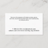 Kruiden & specerijen Boeren Markt Visitekaartje (Achterkant)