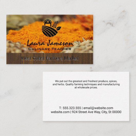 Kruiden & specerijen Boeren Markt Visitekaartje (Voorkant / Achterkant)