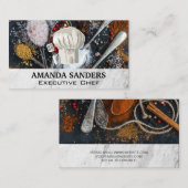 Kruiden specerijen | Chef-Pet en -gereedschap Visitekaartje (Voorkant / Achterkant)