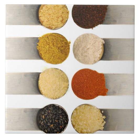 Kruiden specerijen en poedervormige ingrediënten tegeltje (Voorkant)