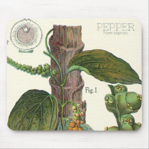 kruiden specerijen, zwart Plant Muismat