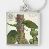  kruiden specerijen, zwart Plant Sleutelhanger (Voorkant)