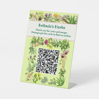Kruiden Staande Blijf in contact QR-code Tabelteke Reclamebord Met Voetstuk