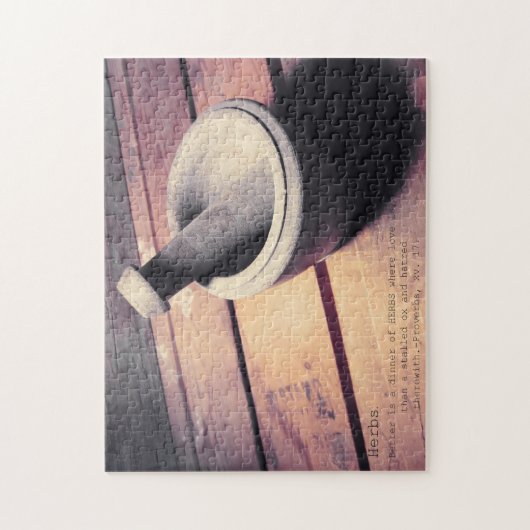 Kruiden Stenen Pestle & Mortel Retro Geïnspireerd Legpuzzel (Verticaal)